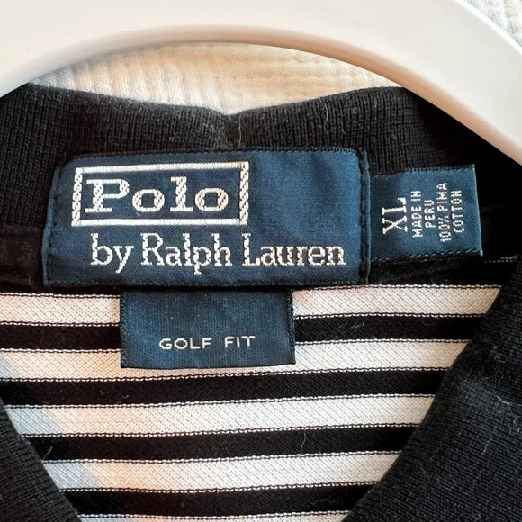 Ralph Lauren Black and White stripe short sleeve polo - Picture 3 of 3